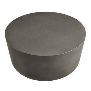Modway Furniture Brion Round Concrete Coffee Table for Indoor and Outdoor Spaces – Modern Industrial Style Centerpiece Gray EEI-7099-GRY
