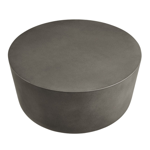 Modway Furniture Brion Round Concrete Coffee Table for Indoor and Outdoor Spaces – Modern Industrial Style Centerpiece Gray EEI-7099-GRY
