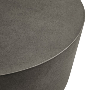 Modway Furniture Brion Round Concrete Coffee Table for Indoor and Outdoor Spaces – Modern Industrial Style Centerpiece Gray EEI-7099-GRY
