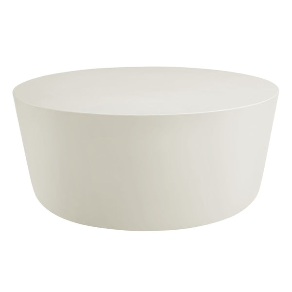 Modway Furniture Brion Round Concrete Coffee Table for Indoor and Outdoor Spaces – Modern Industrial Style Centerpiece White EEI-7099-WHI