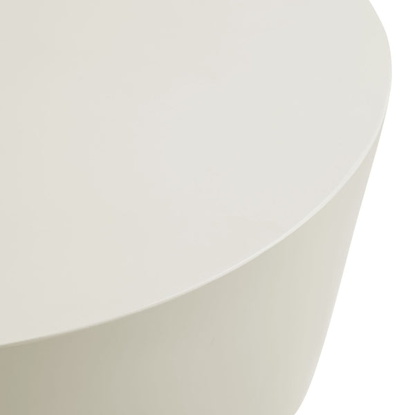 Modway Furniture Brion Round Concrete Coffee Table for Indoor and Outdoor Spaces – Modern Industrial Style Centerpiece White EEI-7099-WHI