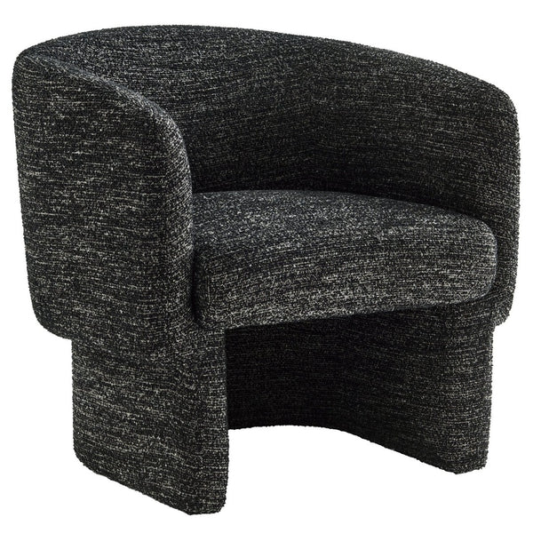 Modway Furniture Muse Boucle Fabric Barrel Accent Chair – Sculptural Comfort with Modern Style for Any Space Charcoal EEI-7100-CHA