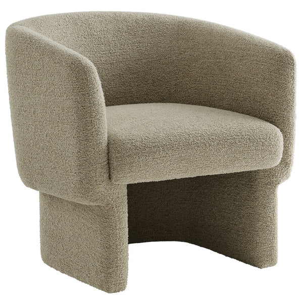 Modway Furniture Muse Boucle Fabric Barrel Accent Chair – Sculptural Comfort with Modern Style for Any Space Cork EEI-7100-CRK