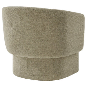 Modway Furniture Muse Boucle Fabric Barrel Accent Chair – Sculptural Comfort with Modern Style for Any Space Cork EEI-7100-CRK