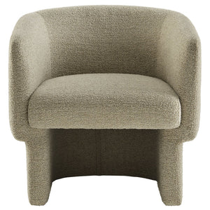 Modway Furniture Muse Boucle Fabric Barrel Accent Chair – Sculptural Comfort with Modern Style for Any Space Cork EEI-7100-CRK