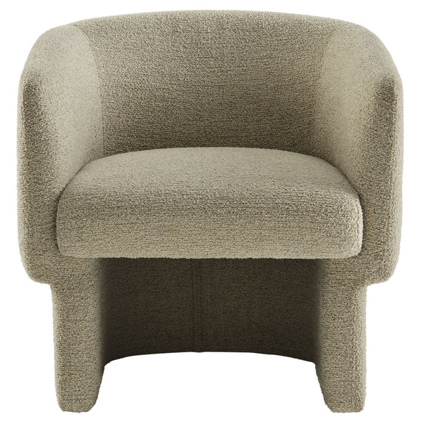Modway Furniture Muse Boucle Fabric Barrel Accent Chair – Sculptural Comfort with Modern Style for Any Space Cork EEI-7100-CRK