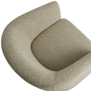 Modway Furniture Muse Boucle Fabric Barrel Accent Chair – Sculptural Comfort with Modern Style for Any Space Cork EEI-7100-CRK