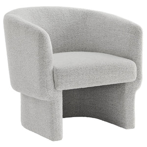 Modway Furniture Muse Boucle Fabric Barrel Accent Chair – Sculptural Comfort with Modern Style for Any Space Newsprint EEI-7100-NPT