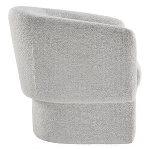 Modway Furniture Muse Boucle Fabric Barrel Accent Chair – Sculptural Comfort with Modern Style for Any Space Newsprint EEI-7100-NPT
