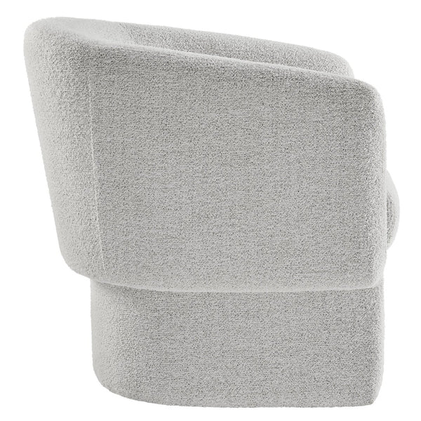 Modway Furniture Muse Boucle Fabric Barrel Accent Chair – Sculptural Comfort with Modern Style for Any Space Newsprint EEI-7100-NPT