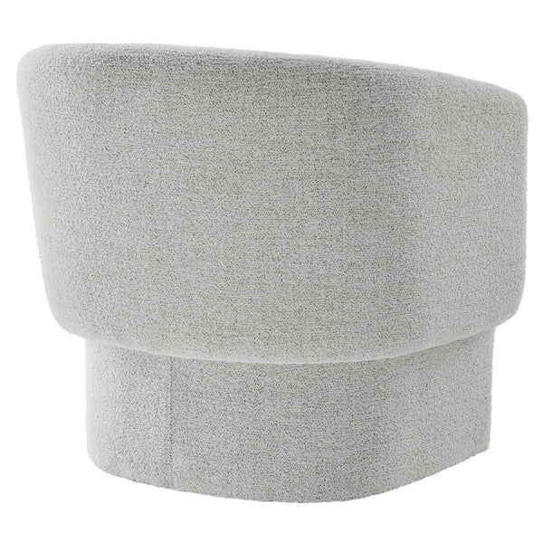 Modway Furniture Muse Boucle Fabric Barrel Accent Chair – Sculptural Comfort with Modern Style for Any Space Newsprint EEI-7100-NPT