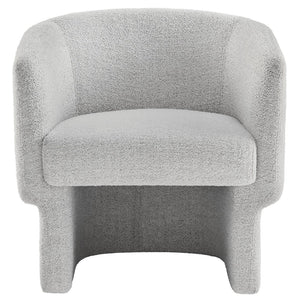 Modway Furniture Muse Boucle Fabric Barrel Accent Chair – Sculptural Comfort with Modern Style for Any Space Newsprint EEI-7100-NPT