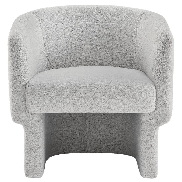 Modway Furniture Muse Boucle Fabric Barrel Accent Chair – Sculptural Comfort with Modern Style for Any Space Newsprint EEI-7100-NPT