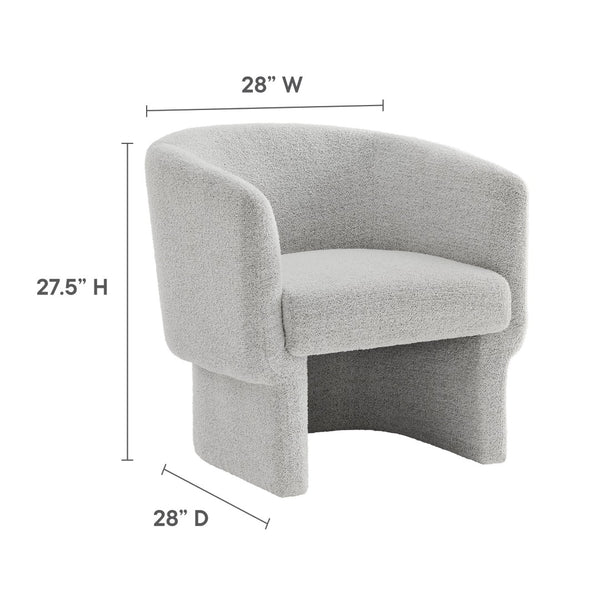 Modway Furniture Muse Boucle Fabric Barrel Accent Chair – Sculptural Comfort with Modern Style for Any Space Newsprint EEI-7100-NPT