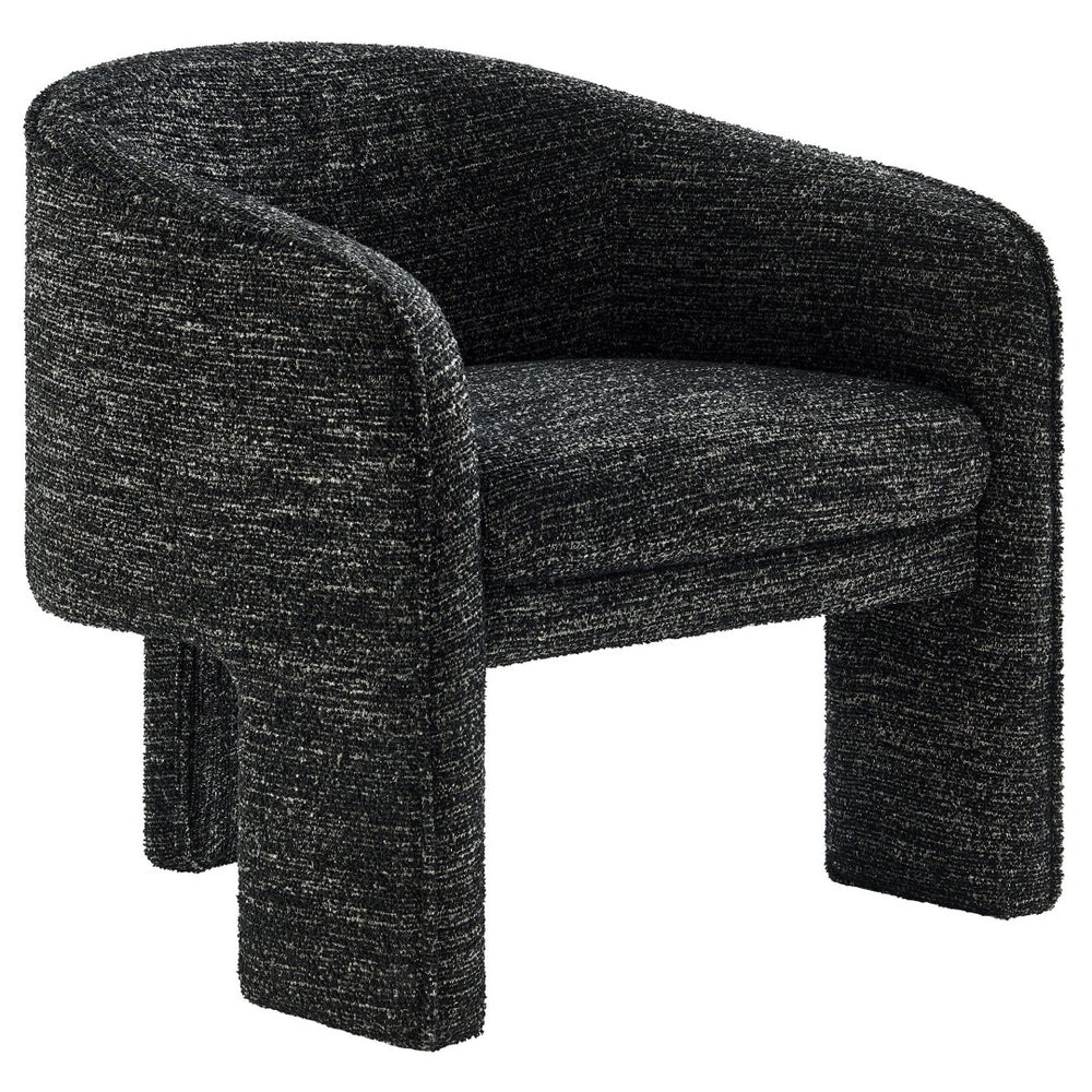 Modway Furniture Greer Boucle Fabric Upholstered Accent Armchair - Contemporary Barrel Design for Cozy Spaces Charcoal EEI-7101-CHA