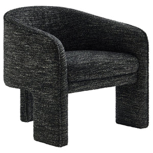 Modway Furniture Greer Boucle Fabric Upholstered Accent Armchair - Contemporary Barrel Design for Cozy Spaces Charcoal EEI-7101-CHA