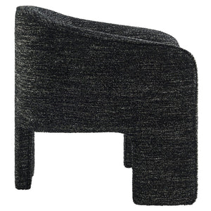Modway Furniture Greer Boucle Fabric Upholstered Accent Armchair - Contemporary Barrel Design for Cozy Spaces Charcoal EEI-7101-CHA