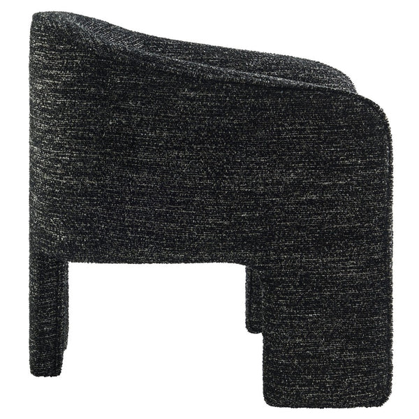 Modway Furniture Greer Boucle Fabric Upholstered Accent Armchair - Contemporary Barrel Design for Cozy Spaces Charcoal EEI-7101-CHA