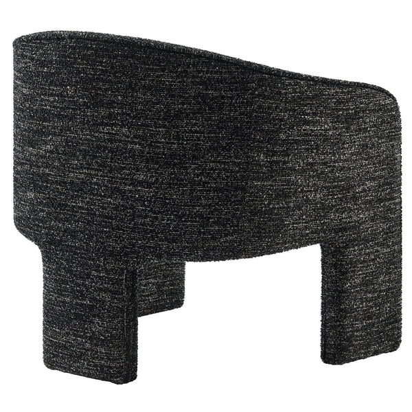 Modway Furniture Greer Boucle Fabric Upholstered Accent Armchair - Contemporary Barrel Design for Cozy Spaces Charcoal EEI-7101-CHA