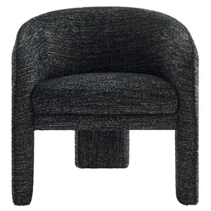 Modway Furniture Greer Boucle Fabric Upholstered Accent Armchair - Contemporary Barrel Design for Cozy Spaces Charcoal EEI-7101-CHA