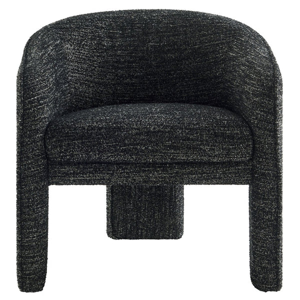 Modway Furniture Greer Boucle Fabric Upholstered Accent Armchair - Contemporary Barrel Design for Cozy Spaces Charcoal EEI-7101-CHA