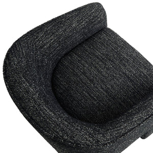 Modway Furniture Greer Boucle Fabric Upholstered Accent Armchair - Contemporary Barrel Design for Cozy Spaces Charcoal EEI-7101-CHA