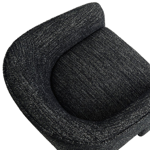 Modway Furniture Greer Boucle Fabric Upholstered Accent Armchair - Contemporary Barrel Design for Cozy Spaces Charcoal EEI-7101-CHA