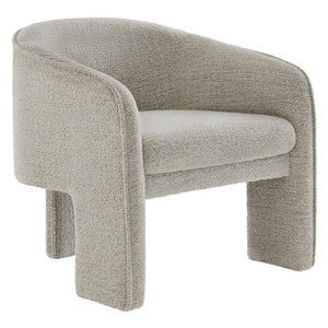Modway Furniture Greer Boucle Fabric Upholstered Accent Armchair - Contemporary Barrel Design for Cozy Spaces Parchment EEI-7101-PCH