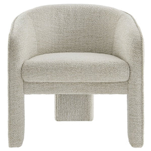 Modway Furniture Greer Boucle Fabric Upholstered Accent Armchair - Contemporary Barrel Design for Cozy Spaces Parchment EEI-7101-PCH