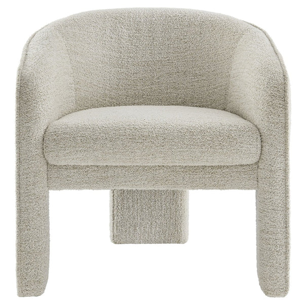 Modway Furniture Greer Boucle Fabric Upholstered Accent Armchair - Contemporary Barrel Design for Cozy Spaces Parchment EEI-7101-PCH