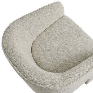 Modway Furniture Greer Boucle Fabric Upholstered Accent Armchair - Contemporary Barrel Design for Cozy Spaces Parchment EEI-7101-PCH