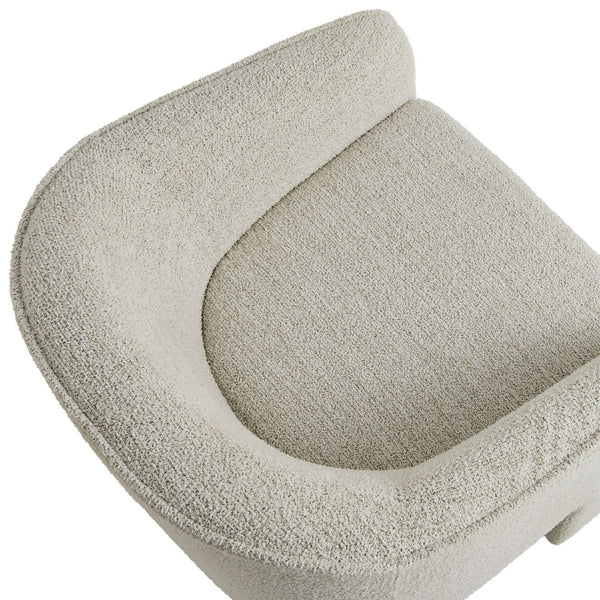 Modway Furniture Greer Boucle Fabric Upholstered Accent Armchair - Contemporary Barrel Design for Cozy Spaces Parchment EEI-7101-PCH