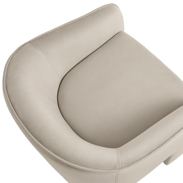 Modway Furniture Greer Performance Velvet Accent Armchair – Modern Barrel Design with Stain-Resistant Comfort Almond EEI-7102-ALM