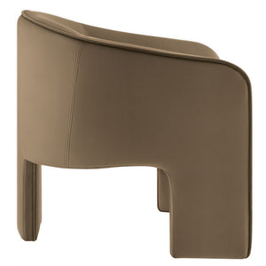 Modway Furniture Greer Performance Velvet Accent Armchair – Modern Barrel Design with Stain-Resistant Comfort Taupe EEI-7102-TAU