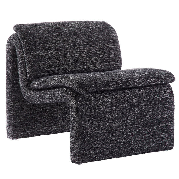Modway Furniture Lume Boucle Upholstered Armless Accent Chair – Modern Sculptural Design for Stylish Comfort and Versatility Charcoal EEI-7103-CHA