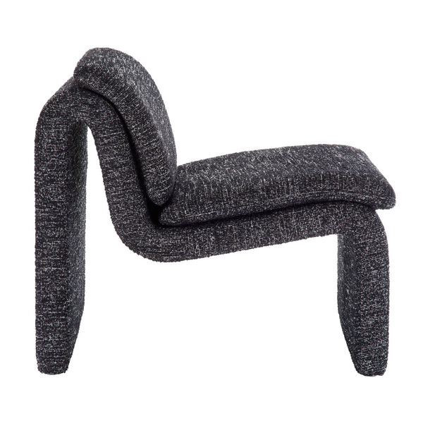 Modway Furniture Lume Boucle Upholstered Armless Accent Chair – Modern Sculptural Design for Stylish Comfort and Versatility Charcoal EEI-7103-CHA
