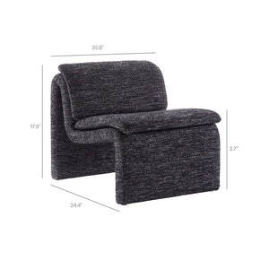 Modway Furniture Lume Boucle Upholstered Armless Accent Chair – Modern Sculptural Design for Stylish Comfort and Versatility Charcoal EEI-7103-CHA