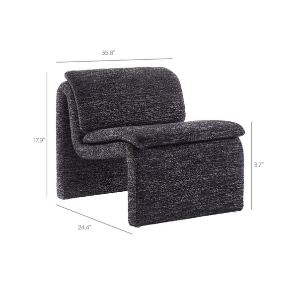 Modway Furniture Lume Boucle Upholstered Armless Accent Chair – Modern Sculptural Design for Stylish Comfort and Versatility Charcoal EEI-7103-CHA