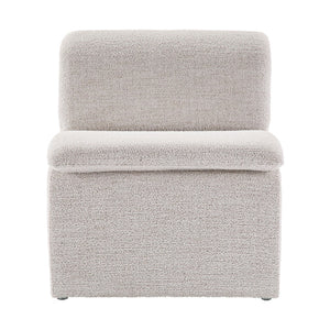 Modway Furniture Lume Boucle Upholstered Armless Accent Chair – Modern Sculptural Design for Stylish Comfort and Versatility Parchment EEI-7103-PCH