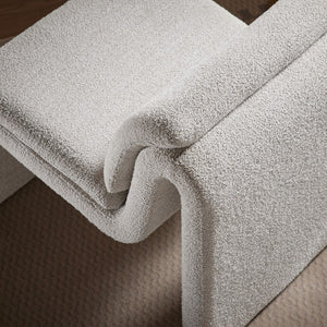 Modway Furniture Lume Boucle Upholstered Armless Accent Chair – Modern Sculptural Design for Stylish Comfort and Versatility Parchment EEI-7103-PCH