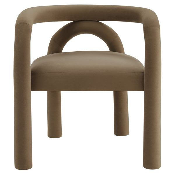 Modway Furniture Astrid Performance Velvet Dining Chair – Stylish Open-Back Design for Modern Dining & Living Spaces Camel EEI-7104-CAM