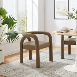 Modway Furniture Astrid Performance Velvet Dining Chair – Stylish Open-Back Design for Modern Dining & Living Spaces Camel EEI-7104-CAM