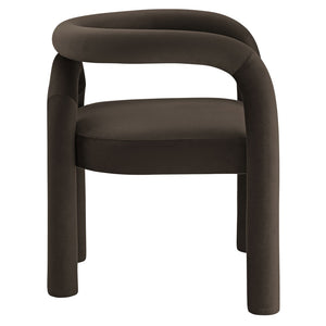 Modway Furniture Astrid Performance Velvet Dining Chair – Stylish Open-Back Design for Modern Dining & Living Spaces Cocoa EEI-7104-COA