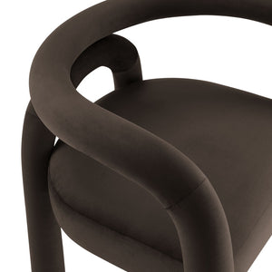 Modway Furniture Astrid Performance Velvet Dining Chair – Stylish Open-Back Design for Modern Dining & Living Spaces Cocoa EEI-7104-COA