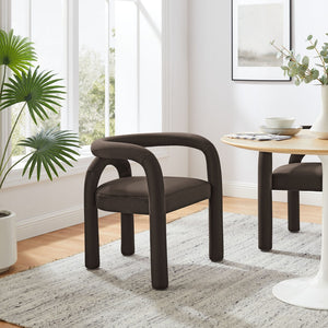 Modway Furniture Astrid Performance Velvet Dining Chair – Stylish Open-Back Design for Modern Dining & Living Spaces Cocoa EEI-7104-COA