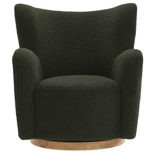 Modway Furniture Montrose Sherpa Swivel Accent Chair - Luxurious Comfort with Modern Style for Any Room’s Decor Fern Walnut EEI-7105-FRN-WAL