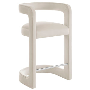 Modway Furniture Winslow Performance Velvet Counter Stool - Luxurious Comfort and Stylish Design for Dining Spaces Alabaster EEI-7107-ALA