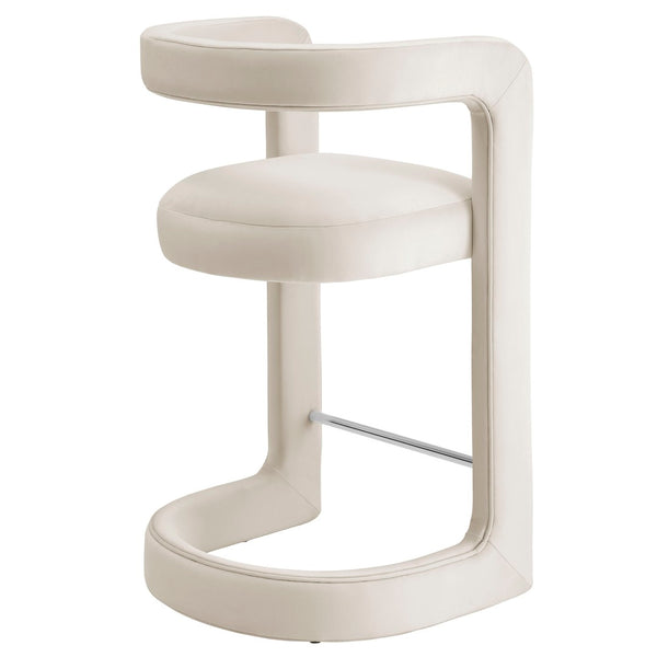 Modway Furniture Winslow Performance Velvet Counter Stool - Luxurious Comfort and Stylish Design for Dining Spaces Alabaster EEI-7107-ALA