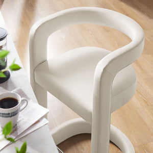 Modway Furniture Winslow Performance Velvet Counter Stool - Luxurious Comfort and Stylish Design for Dining Spaces Alabaster EEI-7107-ALA