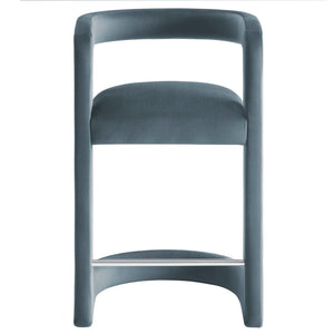 Modway Furniture Winslow Performance Velvet Counter Stool - Luxurious Comfort and Stylish Design for Dining Spaces Cadet Blue EEI-7107-CAB